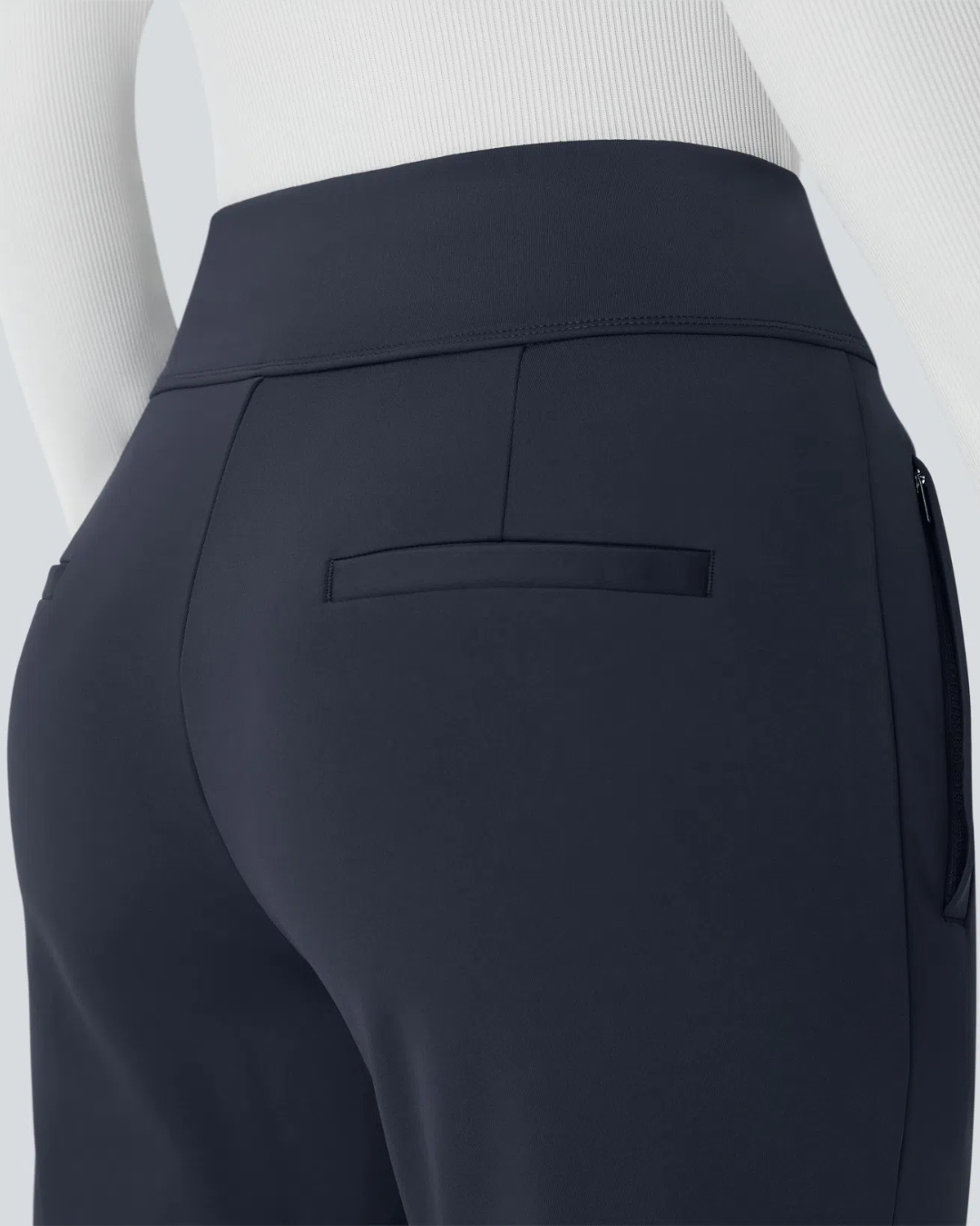 Pantalón de Cintura Alta para Mujer con Bolsillos Laterales con Cremallera
