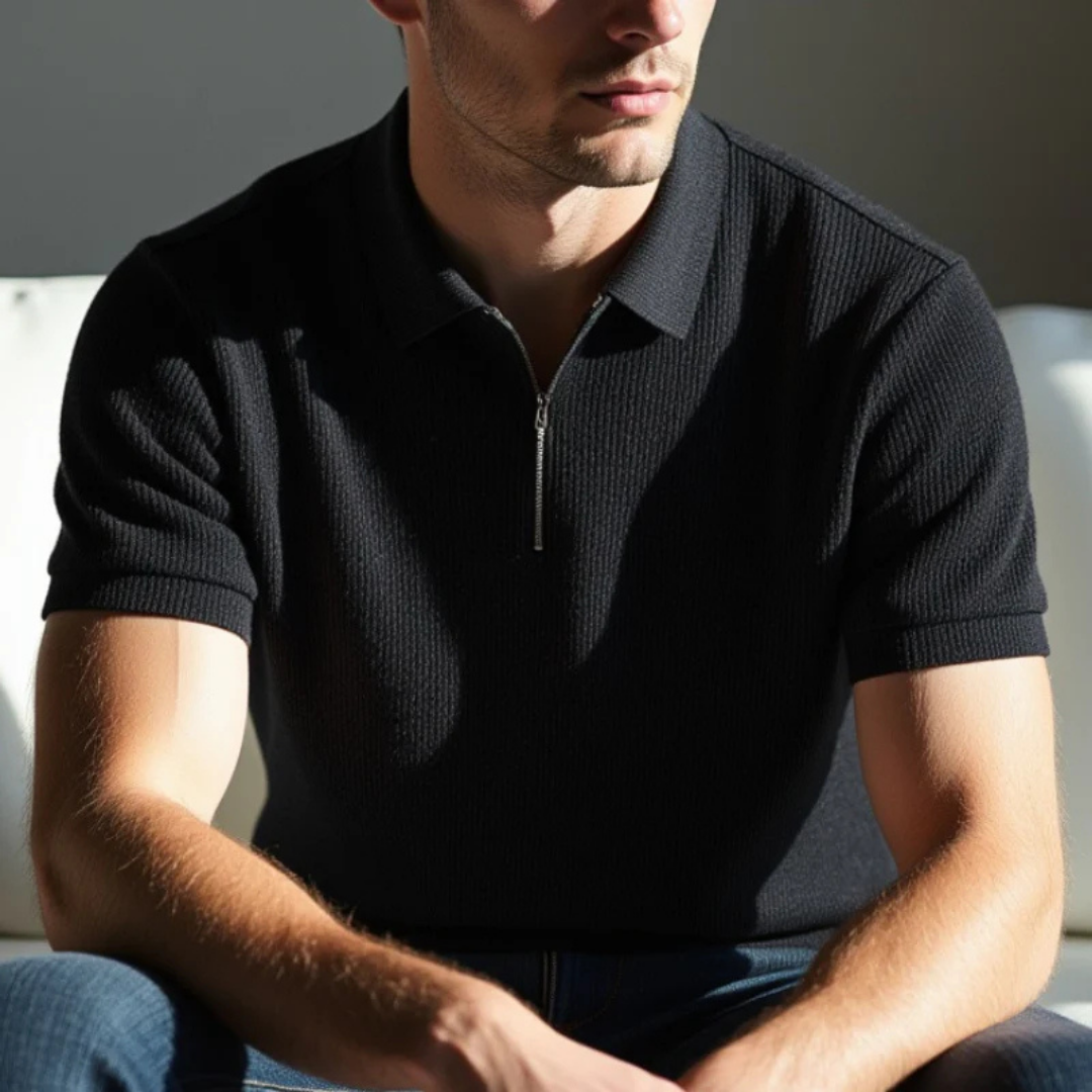 Camisa Polo Casual de Algodón con Cierre Frontal y Cuello Clásico