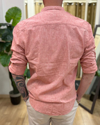 Camisa de Manga Larga en tejido de Lino para Hombre