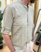 Camisa de Manga Larga en tejido de Lino para Hombre