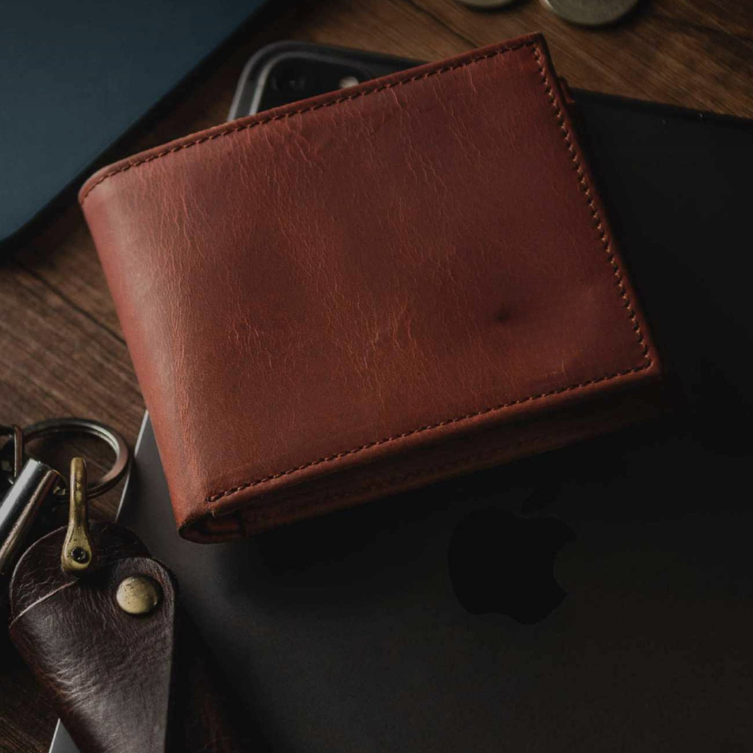 Cartera de auténtica marrón®