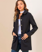 Chaqueta informal con botones frontales y bolsillos para mujer®