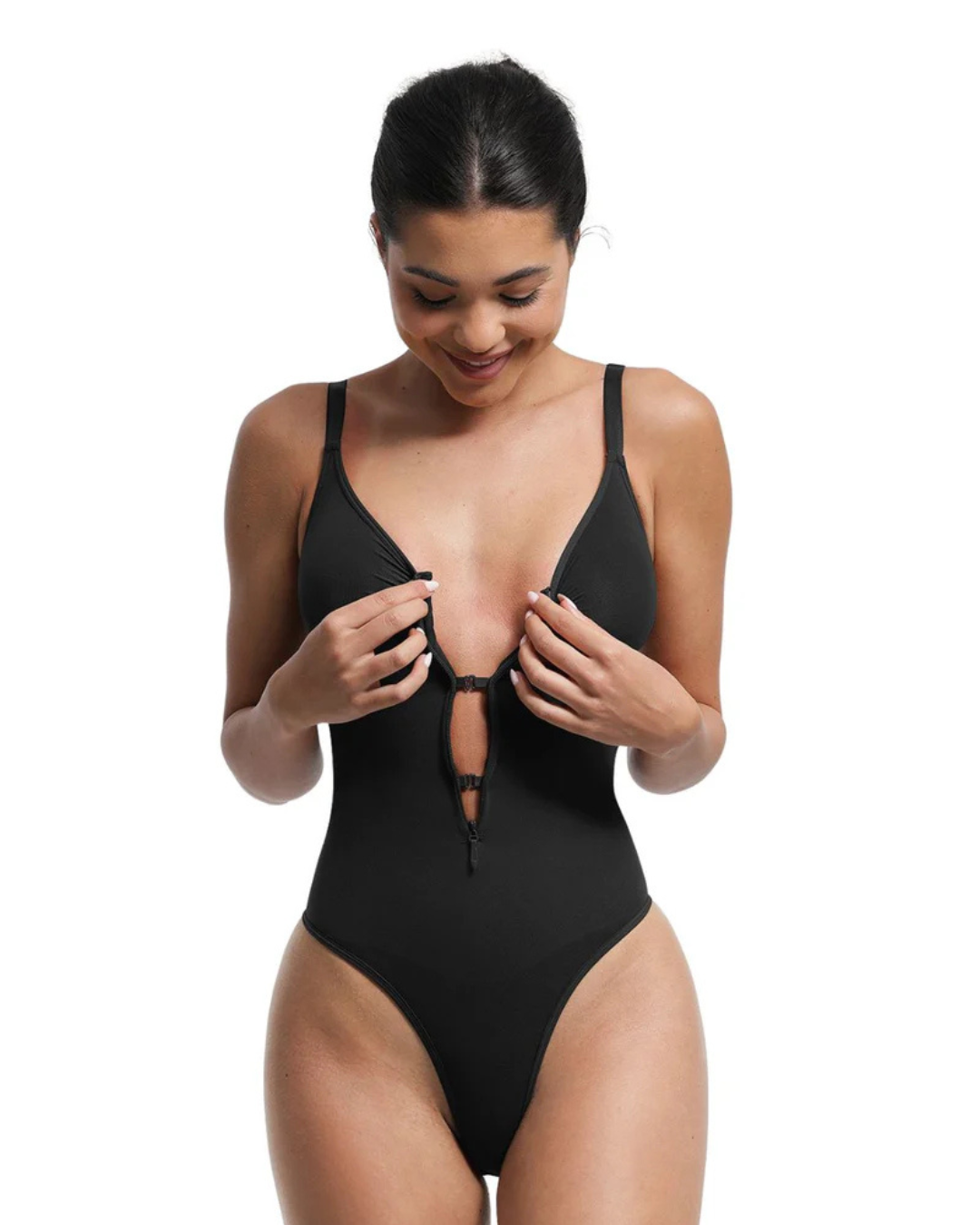 Body moldeador con cremallera y control de abdomen