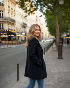 Chaqueta elegante informal de otoño con cuello entallado