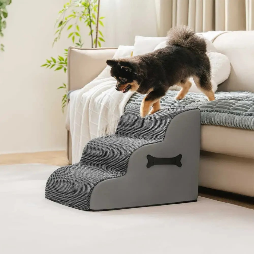 Escalera ajustable con diseño suave y antideslizante para mascotas
