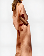 Conjunto de Camisa y Pantalón Holgado en Lino para mujer