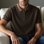 Camisa Polo Casual de Algodón con Cierre Frontal y Cuello Clásico