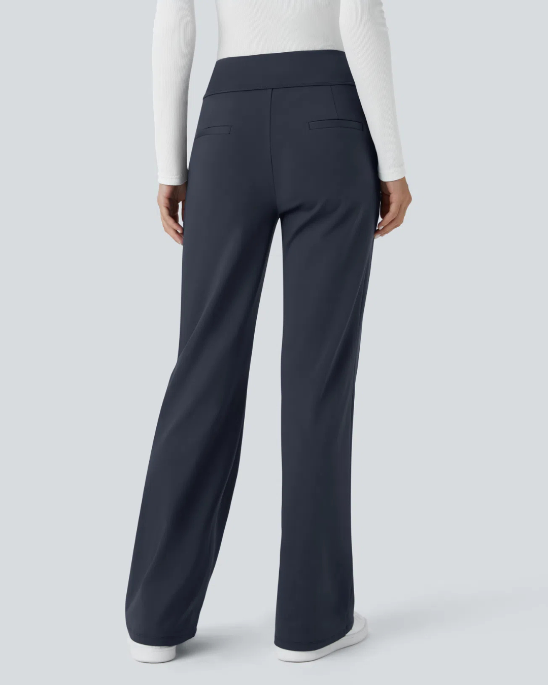 Pantalón de Cintura Alta para Mujer con Bolsillos Laterales con Cremallera