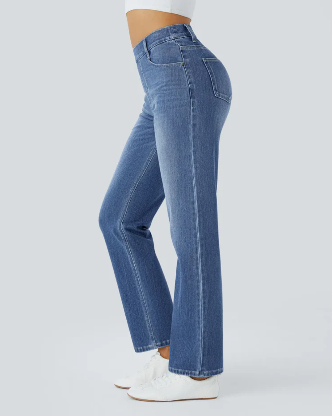Pantalón de Mujer con Cintura Alta y Tejido Elástico, Comodidad y Estilo para el Día a Día