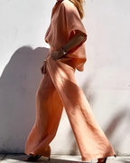 Conjunto de Camisa y Pantalón Holgado en Lino para mujer