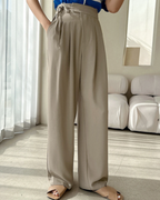 Pantalones holgados de cintura alta ajustable