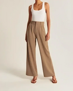 Pantalón de vestir cintura alta y corte recto para mujer