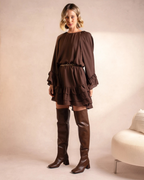 Vestido corto con volantes