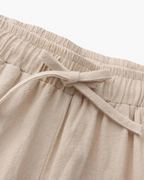 Pantalón con Corte Recto y Cintura Ajustable de Lino para Hombre