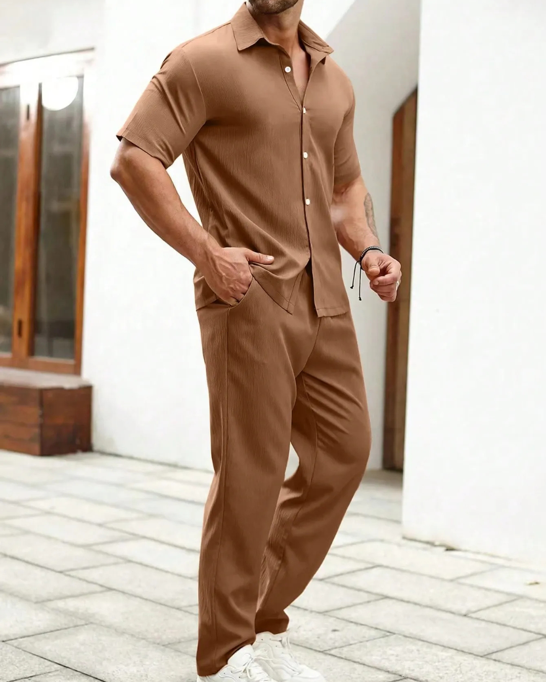 Conjunto de camisa de manga corta y pantalón con cintura ajustable®