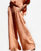 Conjunto de Camisa y Pantalón Holgado en Lino para mujer