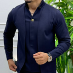 Chaqueta moderna de dos piezas falsa para hombre