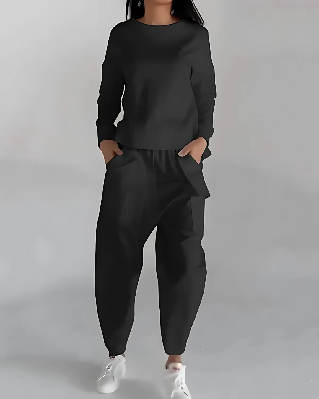 Conjunto Casual de Dos Piezas con Cuello Redondo y Manga Larga®