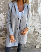 Chaqueta informal con botones frontales y bolsillos para mujer®