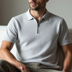Camisa Polo Casual de Algodón con Cierre Frontal y Cuello Clásico