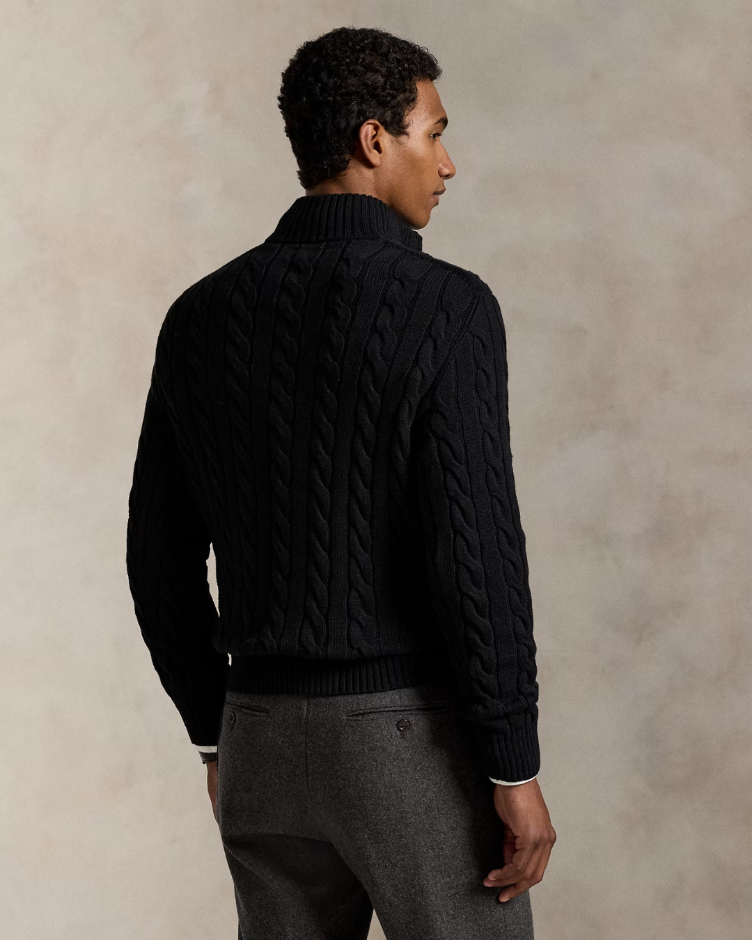 Suéter de Punto de Algodón con Cremallera para Hombre