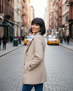 Chaqueta elegante informal de otoño con cuello entallado