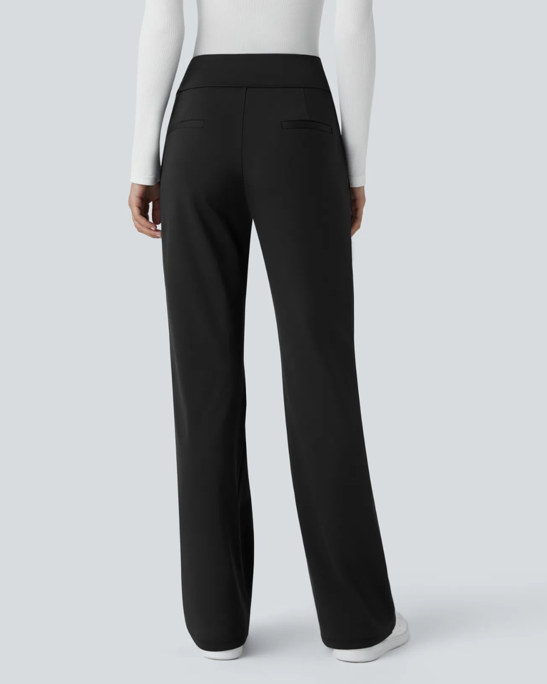 Pantalón de Cintura Alta para Mujer con Bolsillos Laterales con Cremallera