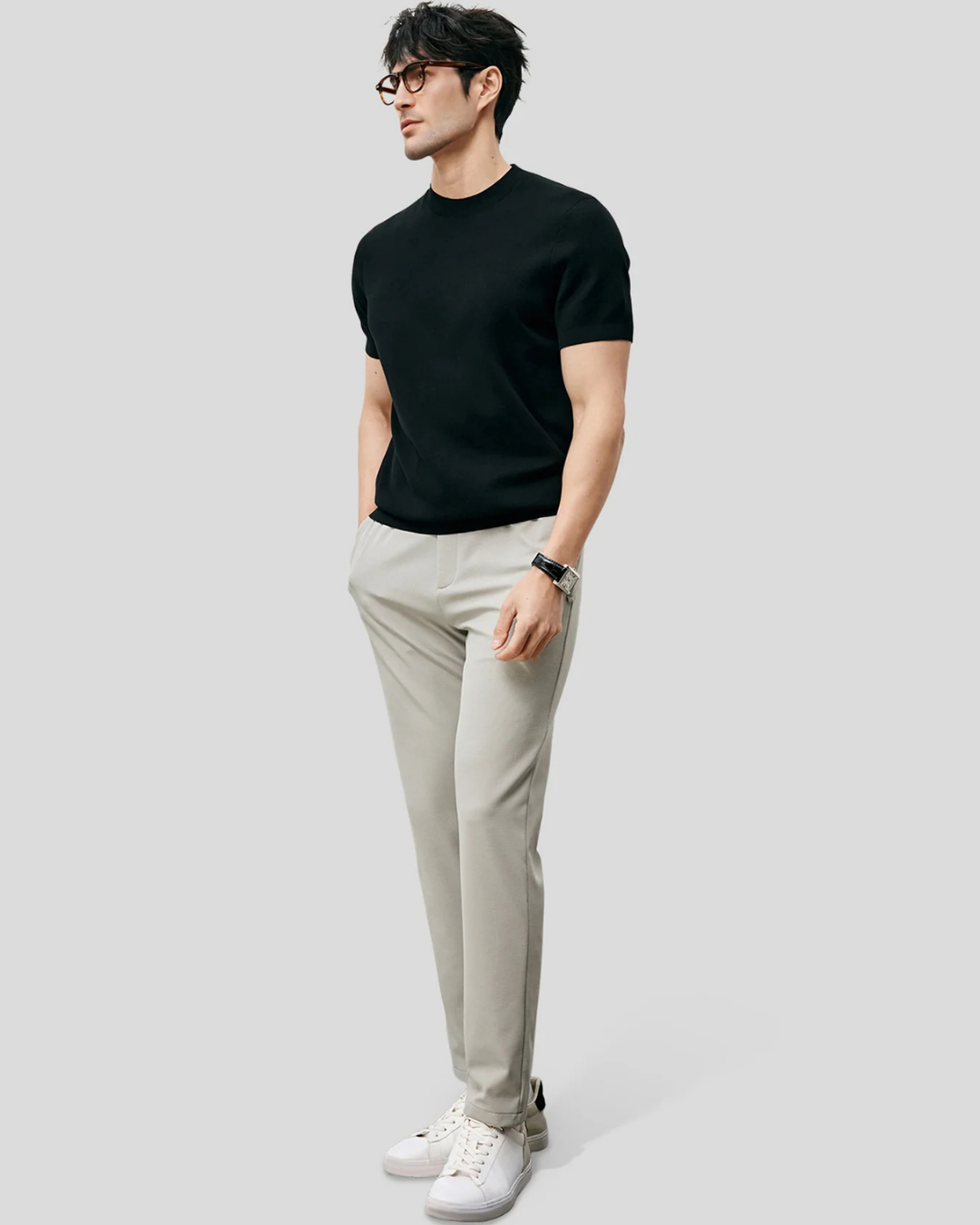 Polo de Manga Corta con tejido Elástico para Hombre