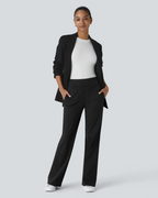 Pantalón de Cintura Alta para Mujer con Bolsillos Laterales con Cremallera