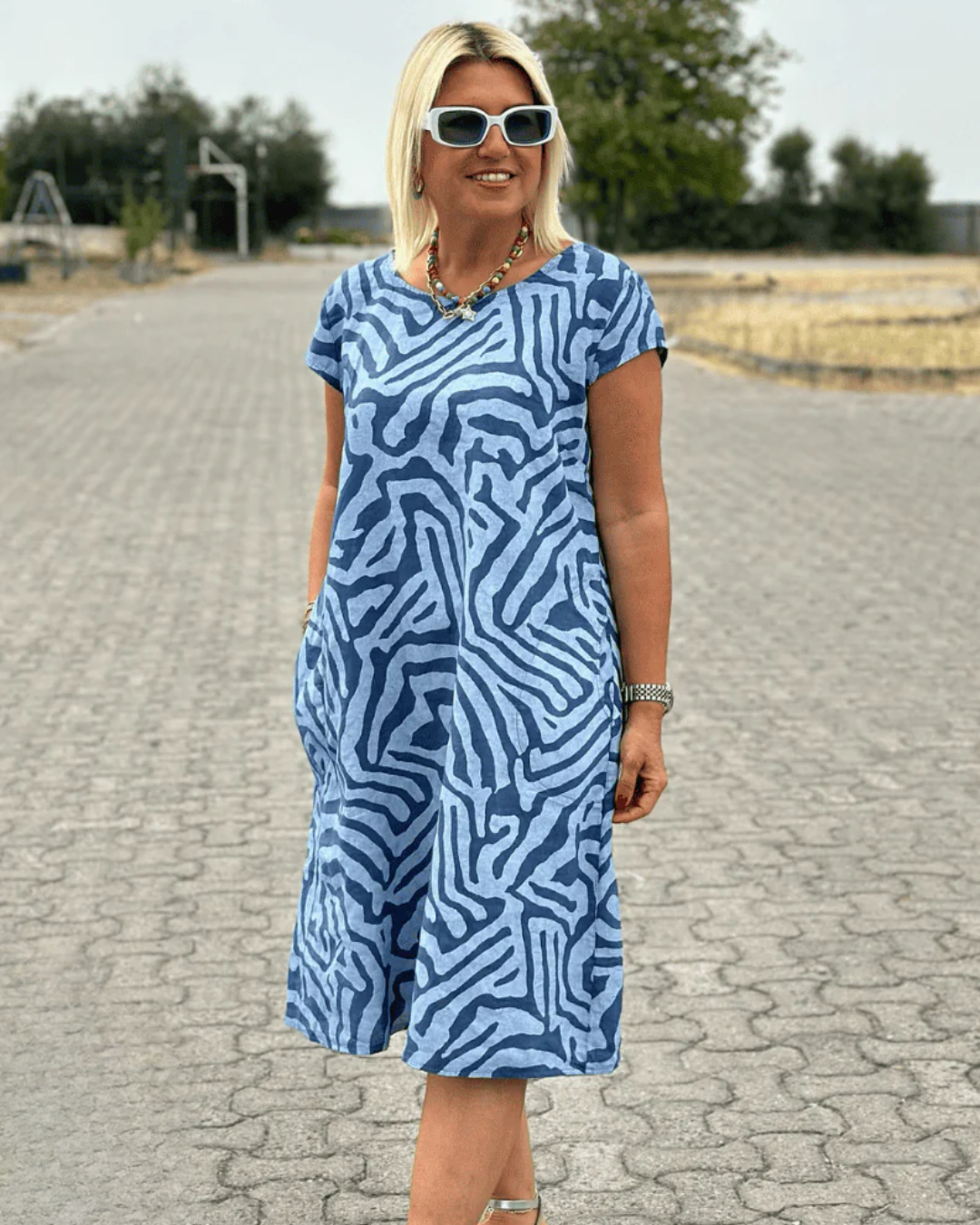 Vestido Corto Boho de corte Holgado