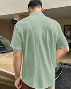 Camisa de manga corta con tejido texturizado para hombre