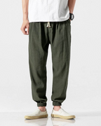 Pantalón de Lino con Cintura Elástica Estilo Cómodo y Versátil