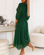 Vestido Elegante con Cuello en V®