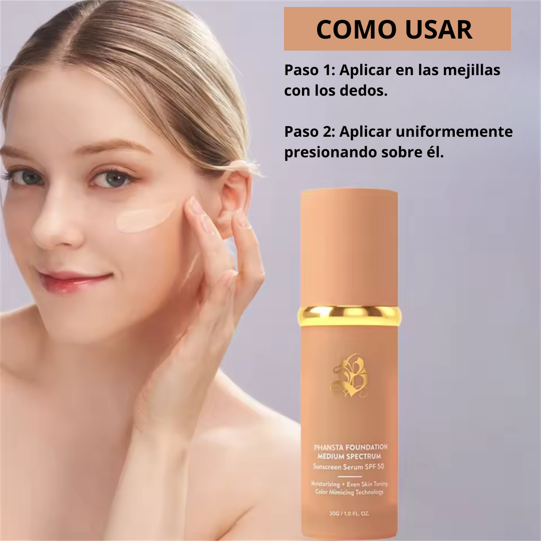 Base de Maquillaje Líquida Hidratante 4 en 1 con Corrector y FPS 50+ de Larga Duración®