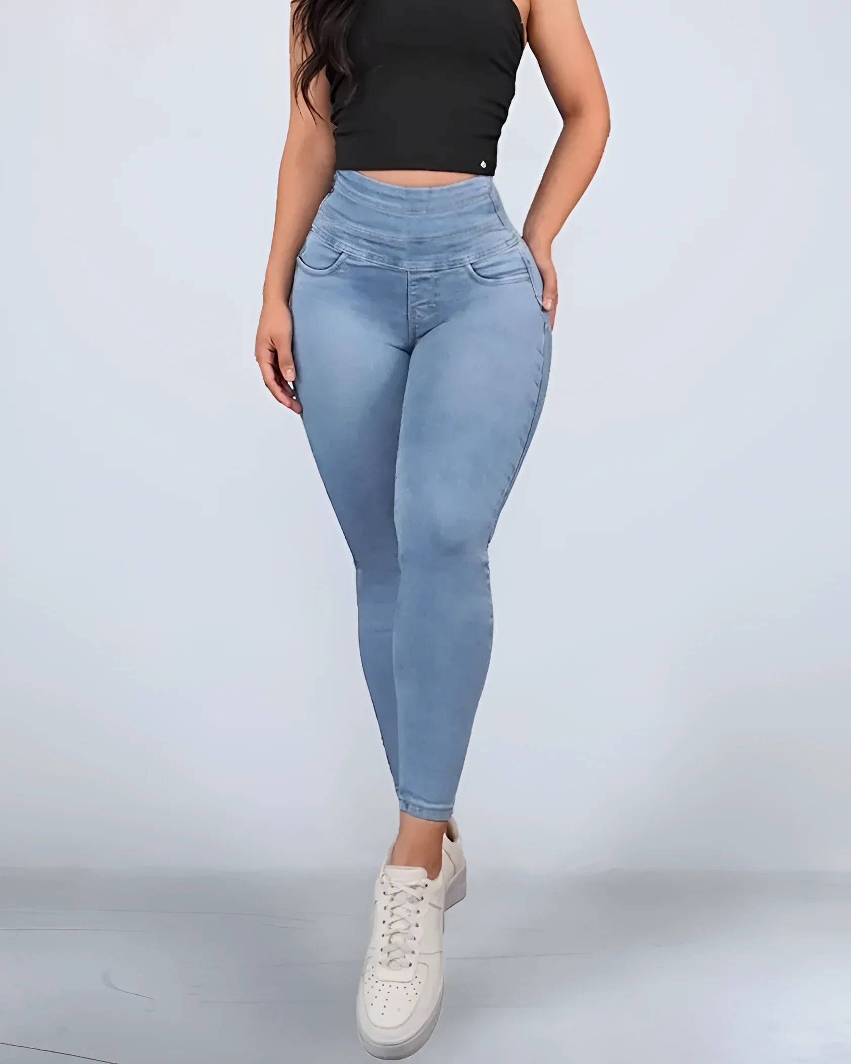 Pantalones Ajustados de Cintura Alta